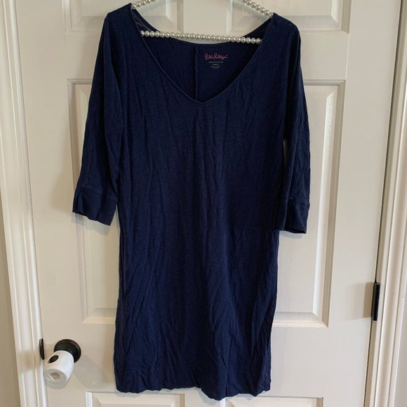 Lilly Pulitzer Dresses & Skirts - Lilly Pulitzer Ladies Navy 100% Pima Cotton T-Shirt Dress Size S